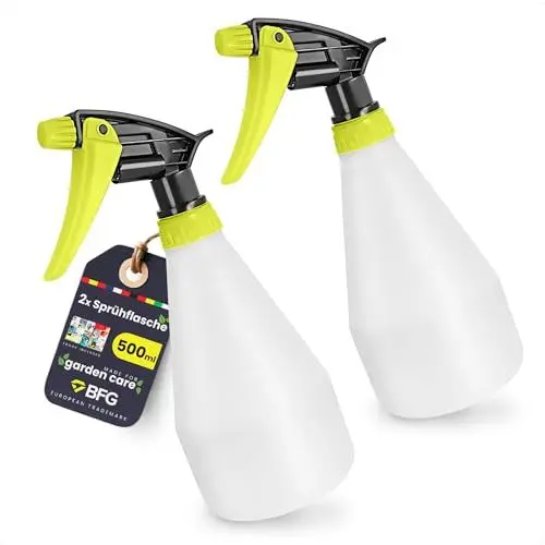 Produktbild: BFG 2x Sprühflasche 500ml - Sprühflasche für Haushalt und Pflanzen, Wassersprühflasche mit Verstellbarer Düse zum Bügeln, Nebelsprühflasche für Pflanzen und Küche, Blumensprüher für den Pflanzenschutz