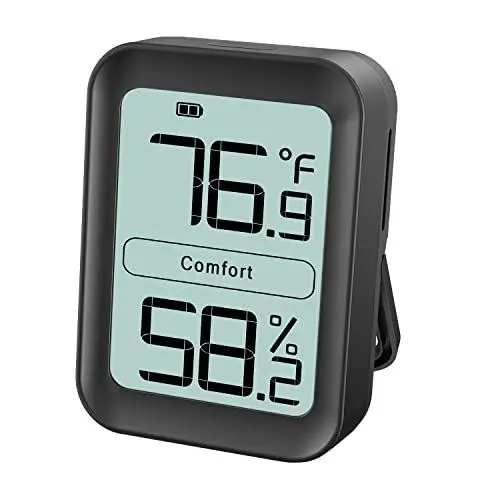 Produktbild: BFOUR Digital Thermo-Hygrometer Thermometer Hygrometer Indoor Temperature and Humidity Meter with Indicator for Indoor Climate Control Black