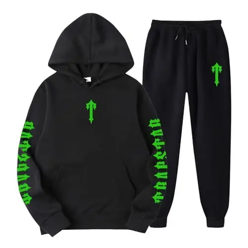 Produktbild: BFTHWY Nofstracksuit Jogginganzug Kinder Jungen Sportanzug Mädchen Y2K Hose Trapstar Jogging Anzug Trapstar Tshirt Kinder Nfs Jogginganzug Hose mit Schrift Vorne Tracksuit Herren Schwarz