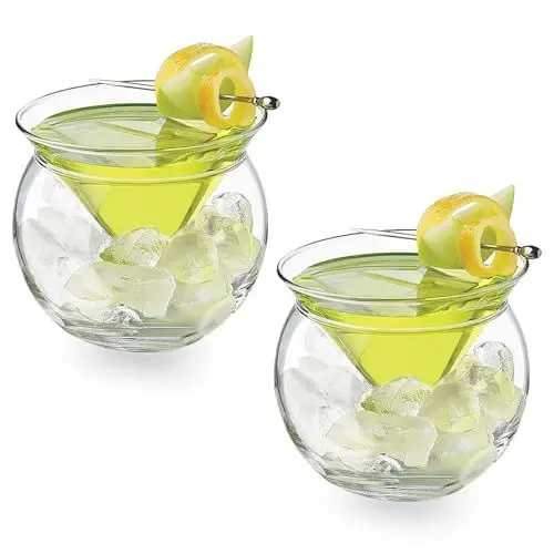 Produktbild: BFYDOAA 2-teiliges Kaviarkühler-Set aus Glas, Kühlbecher, Cocktailglas mit Eisschale für Martini, Wein, Likör, Margarita, Krabbencocktail(260 ml)