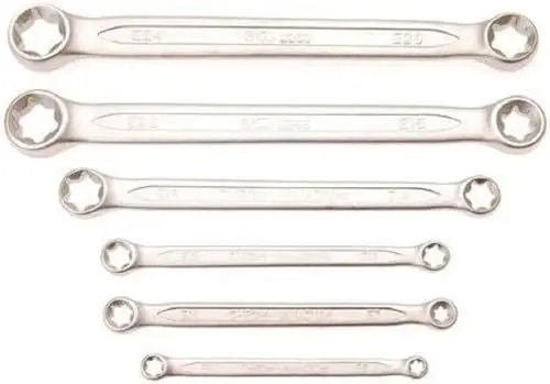Produktbild: BGS 2268 | Doppel-Ringschlüssel-Satz mit E-Profil-Ringköpfen | 6-tlg. | SW E6 x E8 - E20 x E24 | gerade Form
