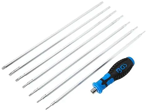 Produktbild: BGS 2326 | Schraubendreher-Satz mit Wechselklingen | T-Profil (für Torx) / T-Profil (für Torx) mit Bohrung | T10 - T40 | 8-tlg.