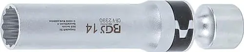 Produktbild: BGS 2390 | Zündkerzen-Gelenkeinsatz Zwölfkant mit Haltefeder | Antrieb Innenvierkant 10 mm (3/8