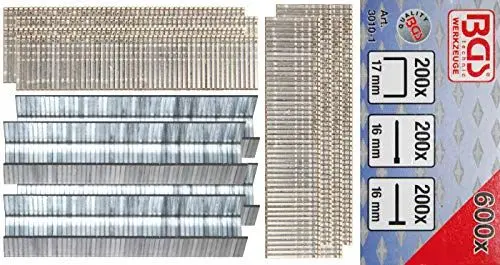 Produktbild: BGS 3010-1 | Klammer-, Bolzen und Nagel-Sortiment | 600-tlg.