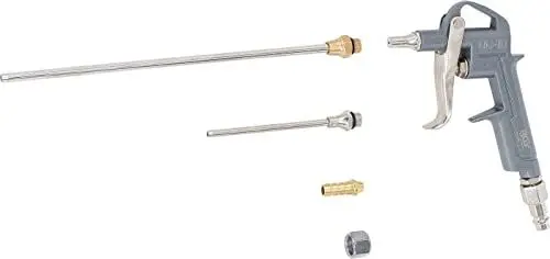 Produktbild: BGS Druckluft Ausblaspistole Pressluftpistole Druckluftpistole Blaspistole 3 Düsen Aluminium