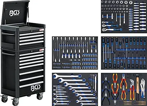 Produktbild: BGS 4088 | Werkstattwagen Profi Standard Maxi | 12 Schubladen | mit 263 Werkzeugen