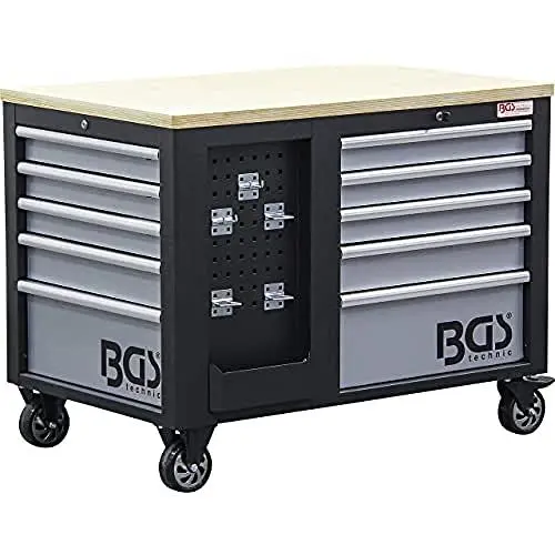 Produktbild: BGS 4199 | Werkstattwagen | 2 x 5 Schubladen | 1 Schrank | leer | abschließbar | massives Metall