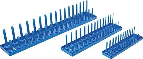 Produktbild: BGS 67158 | Halter für Steckschlüssel-Einsätze | 3-tlg. | Klemmleiste | Nusshalter | Aufsteckleiste | Steckschlüssel-Organizer