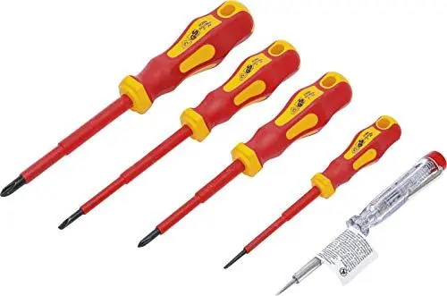 Produktbild: BGS Do it yourself 35815 | VDE-Elektriker-Schraubendreher-Satz | Schlitz/Kreuzschlitz | 5-tlg.