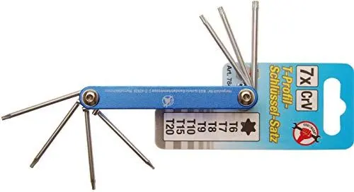 Produktbild: BGS Diy 7848 | Klappschlüssel | T-Profil (für Torx) T6 - T20 | 7-tlg.
