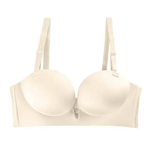Produktbild: BH Mit Transparenten TräGern Activewear FüR Damen Sexy und bequemer -dünner, spurloser Wrap-Up-BH ohne Stahlrand Sport Bustier Damen Fitness Sportbekleidung Damen (Beige, 75)
