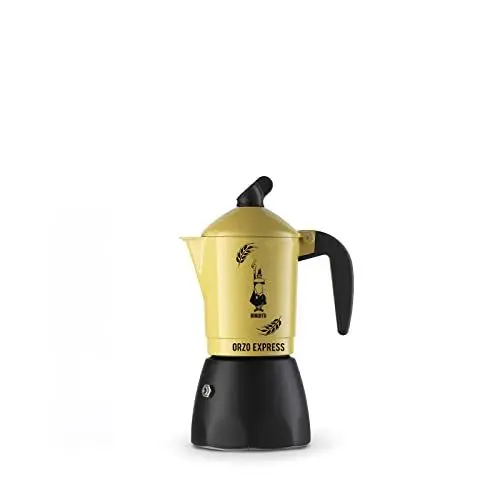 Produktbild: Bialetti Moka Orzo Express Caffettiera con Orziera, Alluminio, Giallo, 2 Tazze