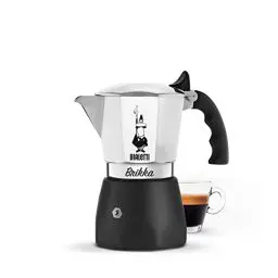 Produktbild: Bialetti New Brikka, Moka-Kanne,die einzige Herdkaffeemaschine, die in der Lage ist, einen Cremereichen Espresso Zuzubereiten, 4 Tassen (170 ml),Aluminium und Schwarz,Metall (Nicht Induktion geeignet)