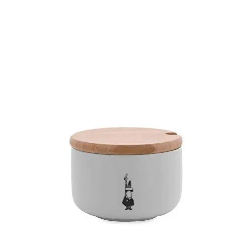 Produktbild: Bialetti Y0TZ102 Zuccheriera (con Coperchio Bamboo), Porcellana, Weiß
