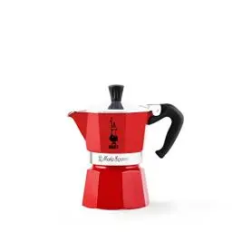 Produktbild: Bialetti - Moka Color: Ikonische Espressomaschine für die Herdplatte, macht echten Italienischen Kaffee, Moka-Kanne 6 Tassen (270 ml), Aluminium, Rot