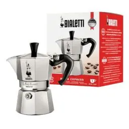Produktbild: Bialetti - Moka Express: Ikonische Espressomaschine für die Herdplatte, macht echten Italienischen Kaffee, Moka-Kanne 1 Tassen (60 ml), Aluminium, Silber
