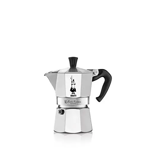 Produktbild: Bialetti - Moka Express: Ikonische Espressomaschine für die Herdplatte, macht echten Italienischen Kaffee, Moka-Kanne 3 Tassen (130ml), Aluminium, Silber, Alu