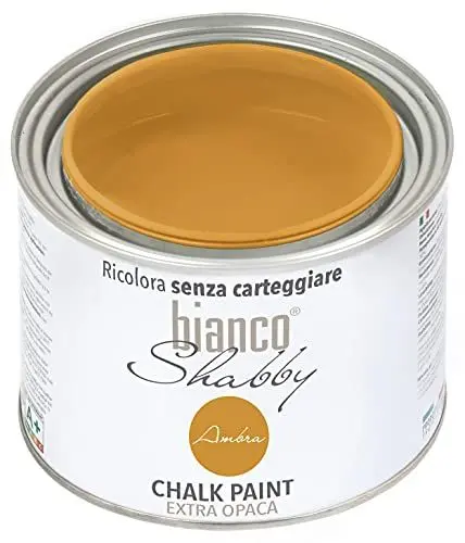 Produktbild: bianco Shabby® Ambra (Bernstein) - (500 ml) Chalk Paint Kreidefarbe auf Wasserbasis für alle Oberflächen – geruchsneutral, einfach zu verarbeiten, extra matt
