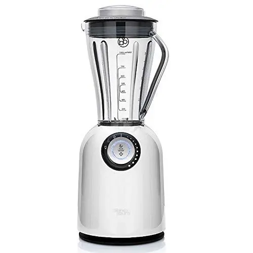 Produktbild: bianco di puro Hochleistungsmixer Attivo bis 24.500 U/Min Smoothie Maker inkl. Sport-To-Go Mixbecher, 3 Mixprogramme, 10 Mixstufen, 6 Edelstahlklingen, Stopfer, 1L Tritan-Kunststoff, BPA-frei (Weiss)
