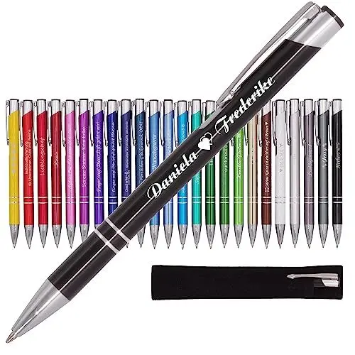 Produktbild: BIASTO Mitbringsel & Geschenk in Premium-Qualität: personalisierter Metall-Kugelschreiber mit Gravur, Stift mit Name (Schwarz)