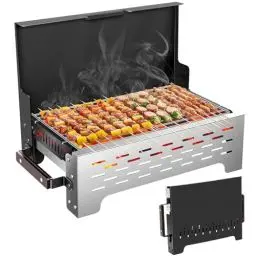 Produktbild: BIBEMOROL Camping Grill Holzkohle Klappbar Klappgrill Holzkohlegrill Outdoor-Grill - Kompakter & Leichter BBQ-Grill für Camping, Grillpartys, Picknicks, Außenküche & Gartenkochen