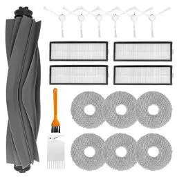 Produktbild: Bibemorol 19 Stück Zubehör Ersatzteil Kompatibel mit Dreame L10s / L10 Ultra / L10 Prime Staubsauger, Zubehörset mit 1 Hauptbürste, 6 Seitenbürsten, 4 HEPA Filter, 6 Wischtücher, 2 Reinigungsbürsten