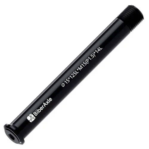 Produktbild: BiberAxle 15mm Steckachsen für Fahrradgabeln und Hinterer Fahrradrahmen, Mountainbike und Rennräder Aluminiumlegierung Naben Adapterachse (Gewindesteigung: 1.5 mm/Länge: 125mm)