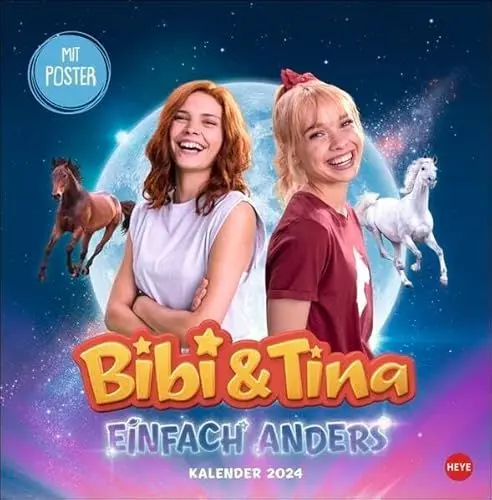 Produktbild: Bibi und Tina Film Broschurkalender 2024. Wandkalender mit zauberhaften Filmausschnitten aus 