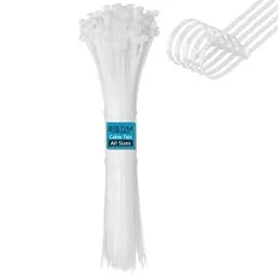 Produktbild: BIBTIM 100 Stück Kabelbinder, 200mm lang x 4.8mm breit, Kabelbinder aus Nylon, UV-beständig, geeignet für Haus, Garten, Büro, Garage, Heimwerker. selbstverriegelnde Mehrzweck-Nylonkabelbinder