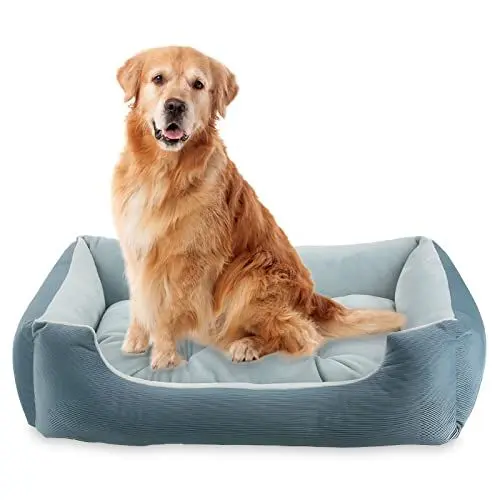 Produktbild: Bibykivn Hundebett, Hundekissen, Hundebett Hundekorb Hundesofa Tierbett, rutschfest Hundebetten für Kleine, Mittlere und Grosse Hunde, Einfache Reinigung, Waschmaschinenfest (Haze blau, 90×70cm)