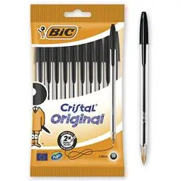 Produktbild: BIC Kugelschreiber Set Cristal Original, in Schwarz, Strichstärke 0,4 mm, 10er Pack, Ideal für das Büro, das Home Office oder die Schule