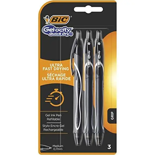 Produktbild: BIC Gel-ocity Quick Dry Gelschreiber, schnell trocknend 3 Stück Schwarz