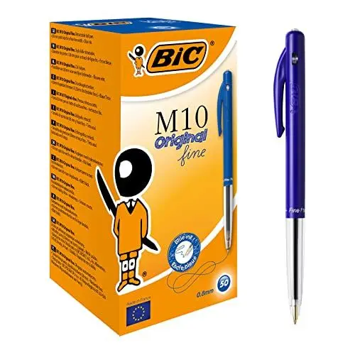 Produktbild: Bic M10 Original einziehbarer Kugelschreiber Blau, 50 Stück (1er Pack)