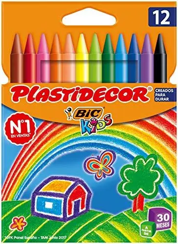 Produktbild: Bic Plastidecor farbig Wachsmalstifte, Klassisch, 12 Stück (1er Pack)