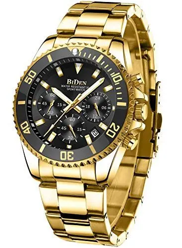 Produktbild: BIDEN Herren Analog Japanisches Quarzwerk Uhr mit Edelstahl Armband 0163
