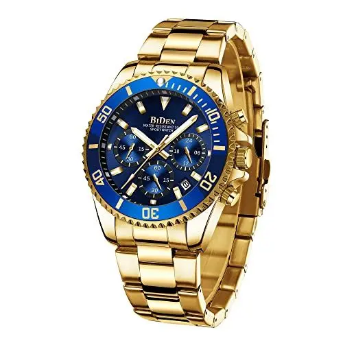 Produktbild: BIDEN Herren Analog Quarz Uhr mit Edelstahl Armband 0163