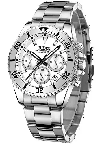 Produktbild: BIDEN Herren Chronograph Japanisches Quarzwerk Uhr mit Edelstahl Armband 0324G