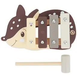 Produktbild: Bieco Kinder Xylophon in REH-Design | Musikinstrumente für Kinder ab 1 Jahr | Süßes Musikspielzeug Baby | Glockenspiel für Kinder mit Schlägel | Xylophon Kinder 1 Jahr | Baby Musikinstrumente