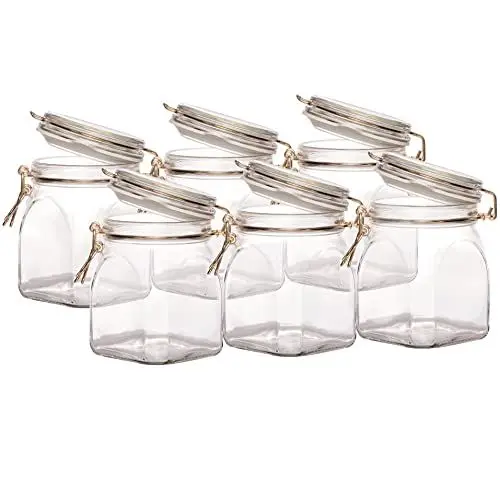 Produktbild: Bielmeier Drahtbügelglas/Set 6 Stück/ 900 ml Einmachglas, Glas, durchsichtig, 10 x 10 x 14.3 cm, 6-Einheiten