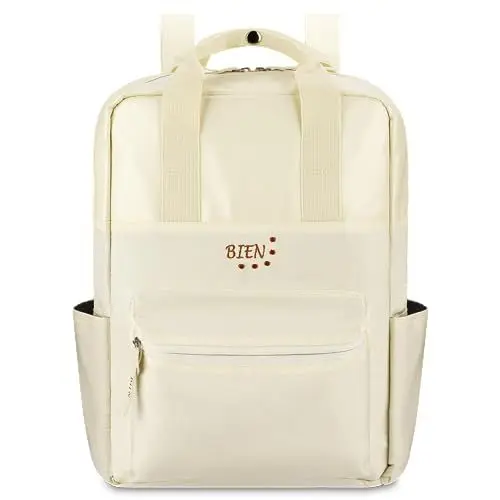Produktbild: BIEN Oslo - ultraleichter Rucksack, 0,55kg, 19L, Laptop-Fach, wasserbeständig, Gepäckriemen, Sicherheitstasche, Wasserflaschenfach (beige)
