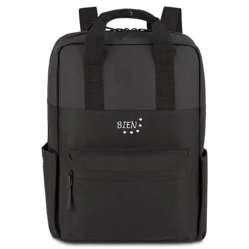 Produktbild: BIEN Oslo - ultraleichter Rucksack, 0,55kg, 19L, Laptop-Fach, wasserbeständig, Gepäckriemen, Sicherheitstasche, Wasserflaschenfach (schwarz)