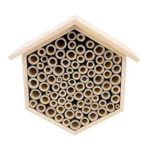 Produktbild: Bienenhaus, Sechseckiges Bienenhaus, Handgefertigtes Bienenhotel aus Holz für Garten und Hof, Bienen-Bienenstock-Bienenkasten, Zieht Friedliche Bienenbestäuber an und Steigert