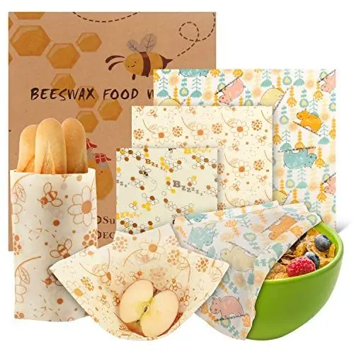 Produktbild: bienenwachstuch 6er Set – Bio Wickeltücher aus bienenwachstuch bio – 100% Natürlich & Umweltfreundlich – bienenwachs tuch - wachstücher bienenwachs