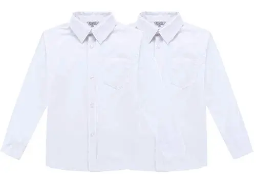 Produktbild: BIENZOE Jungen Schuluniform Lange Oxford Hemd 2Pcs Satz Weiß 5