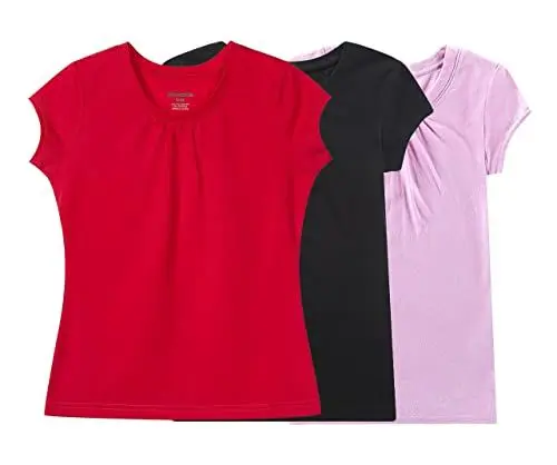 Produktbild: BIENZOE Mädchen Schnelltrocknend Kurzarm T-Shirt 3pc Satz F 7/8(7-8 Jahre)