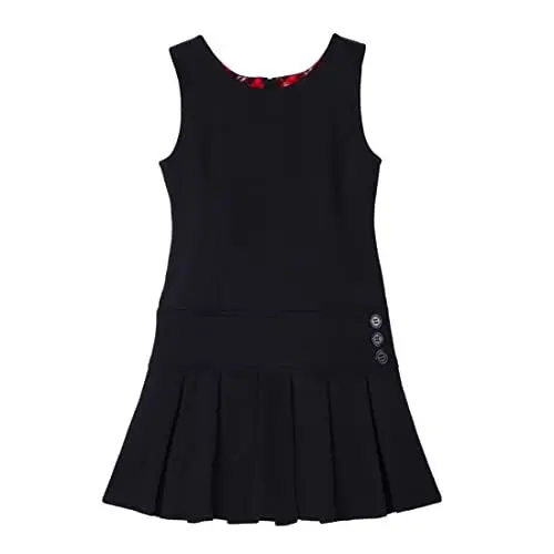 Produktbild: BIENZOE Mädchen Stretchy Schuluniformen Plissee Jumper Kleider Schwarz 8