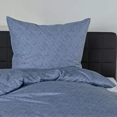 Produktbild: Bierbaum Bettwäsche 3292, Satin Basic, Designed in Germany, ozean 01, Fischgrat-Muster, 155x220 + 80x80 cm, Komfortgröße, 3292_01