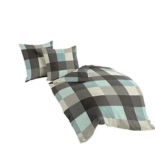 Produktbild: Bierbaum Bettwäsche 6452, Fein-Biber, Designed in Germany, türkis 02, 155 x 220 cm