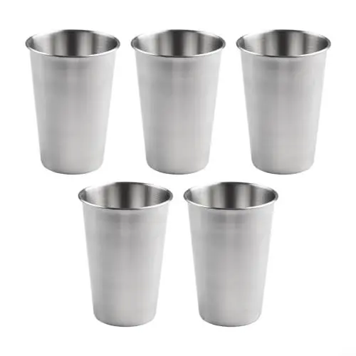 Produktbild: Bierbecher Edelstahl, Edelstahlbecher Wiederverwendbarer Metall-Bierbecher Becher, Bruchsichere Metallbecher für Kinder und Erwachsene für Camping Party, Kaffee Whisky, 500ml