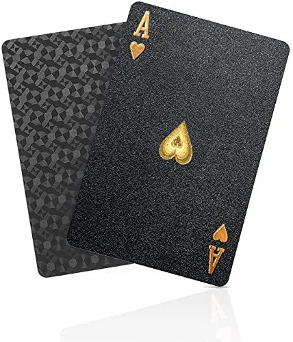 Produktbild: BIERDORF Schwarzer Diamant Kunststoff Pokerkarten Plastik wasserdichte Spielkarten- 1 Deck von Spielkarten Plastik-